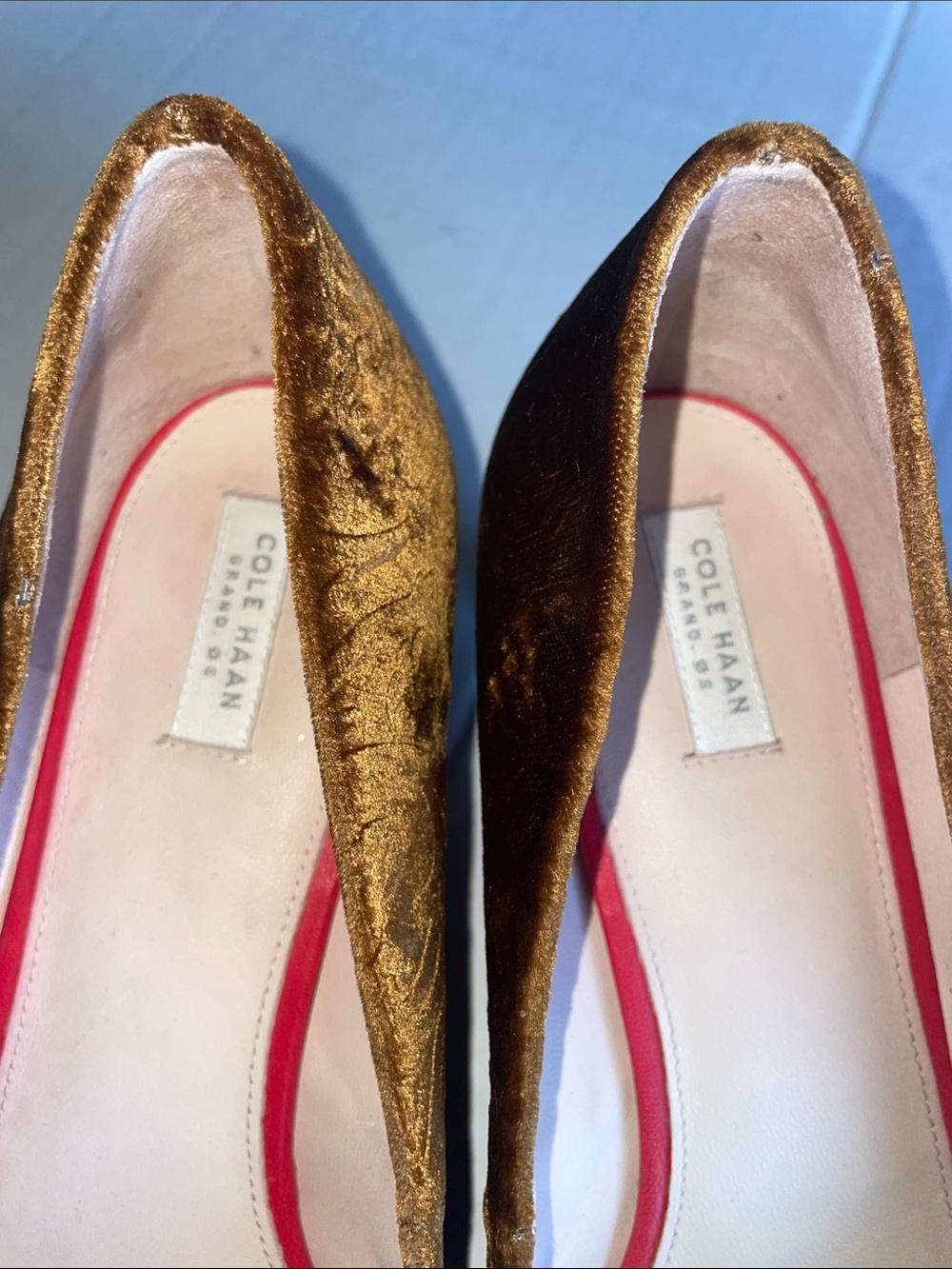 Cole Haan Brown Velvet Pointed-Toe Embellished Heels - Picture 5 of 9